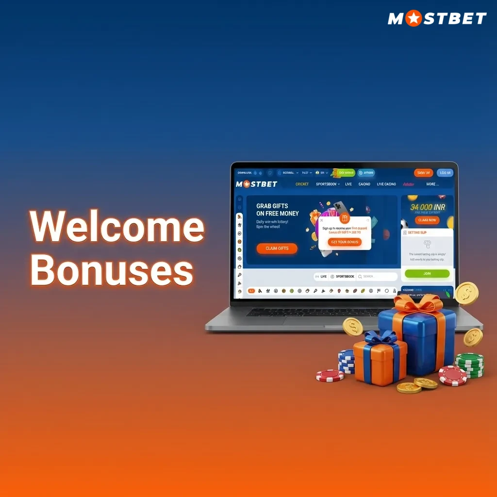 Banner showing 125% welcome bonus up to 45,000 INR for sports betting or casino, with key wagering terms and 7-day validity