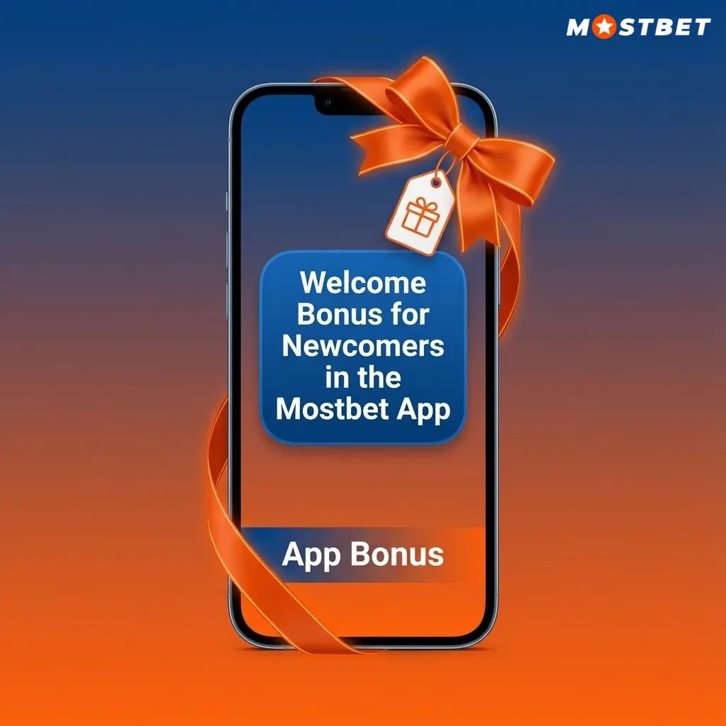 Mostbet app promo screen showing 125% welcome bonus up to 45,000 INR for new users on sports or casino deposits