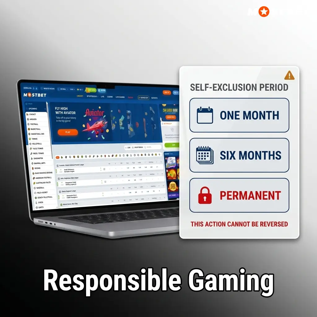 Mostbet responsible gaming tools including deposit limits, self-exclusion, and underage protection for safe play in India